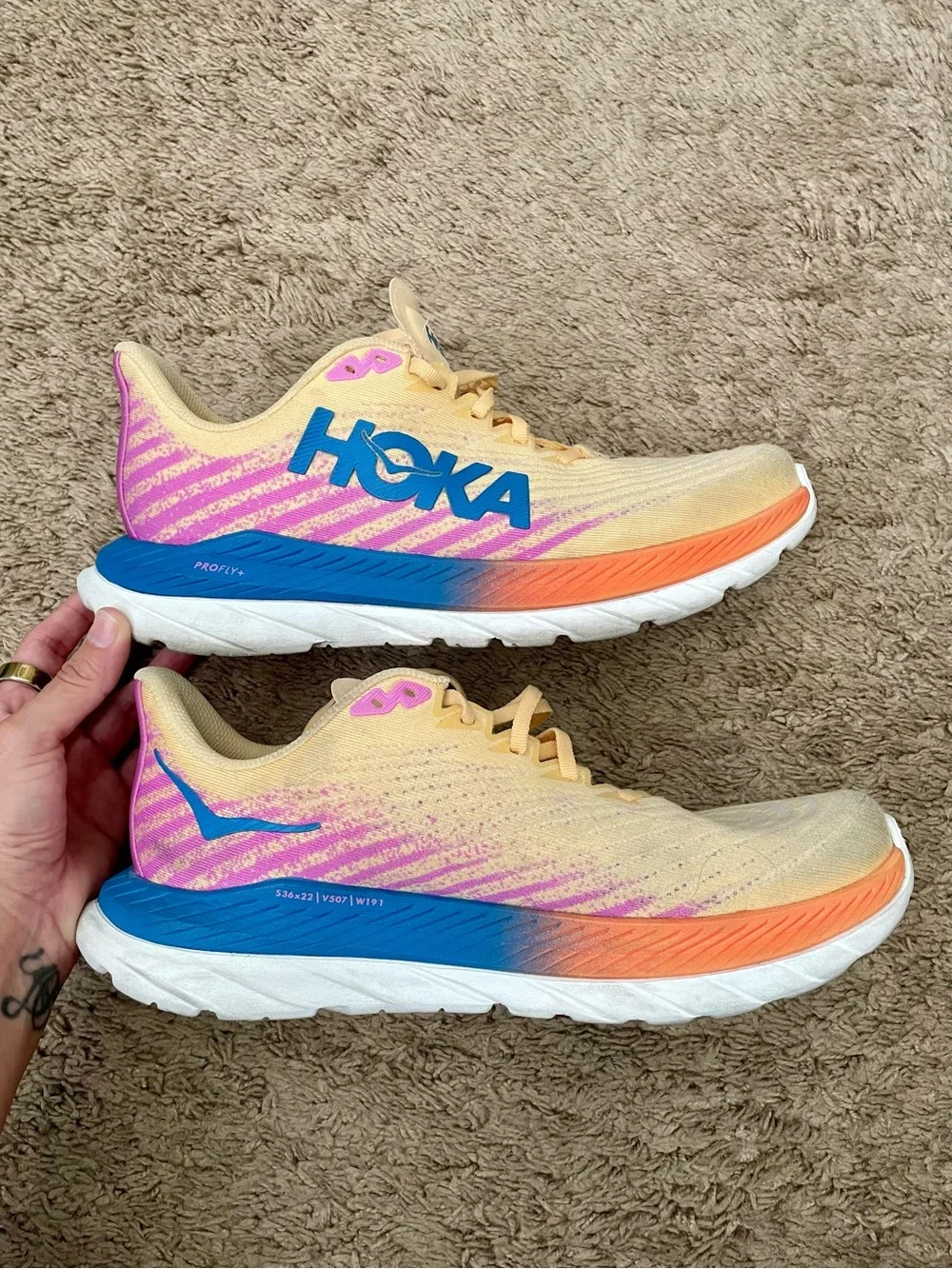 Hoka worn handful